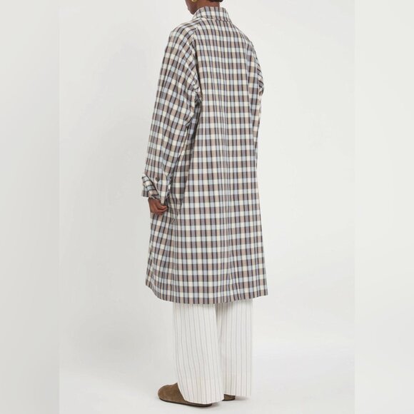 The Row Tavishina Checked Silk-blend Coat Beige by The Row - Picture 2 of 10